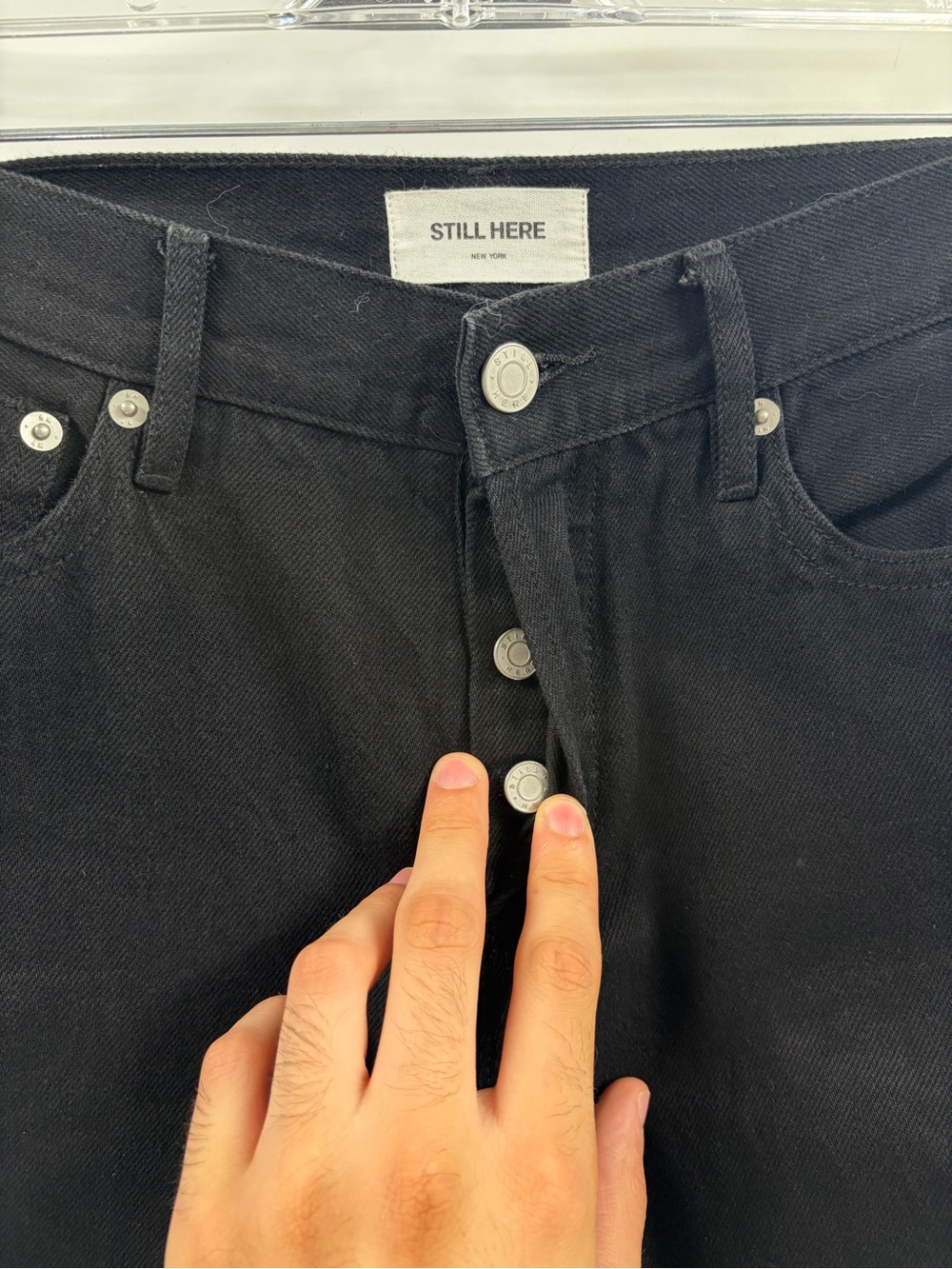 Still here New York black everyday relaxed leg mid rise denim jeans size 24 - Picture 7 of 15